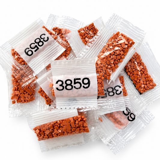 Diamond Painting Square Drills – DMC 3859 – 15 Small Packs
