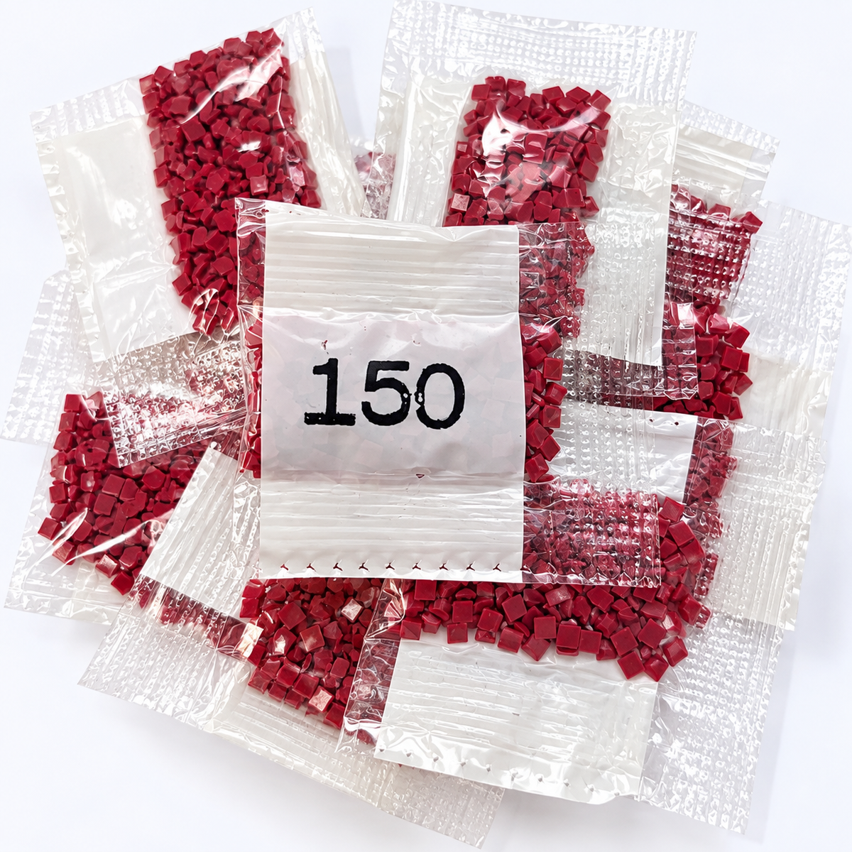DMC 150 Deep Red Square Diamond Painting Drills – 9 Bags