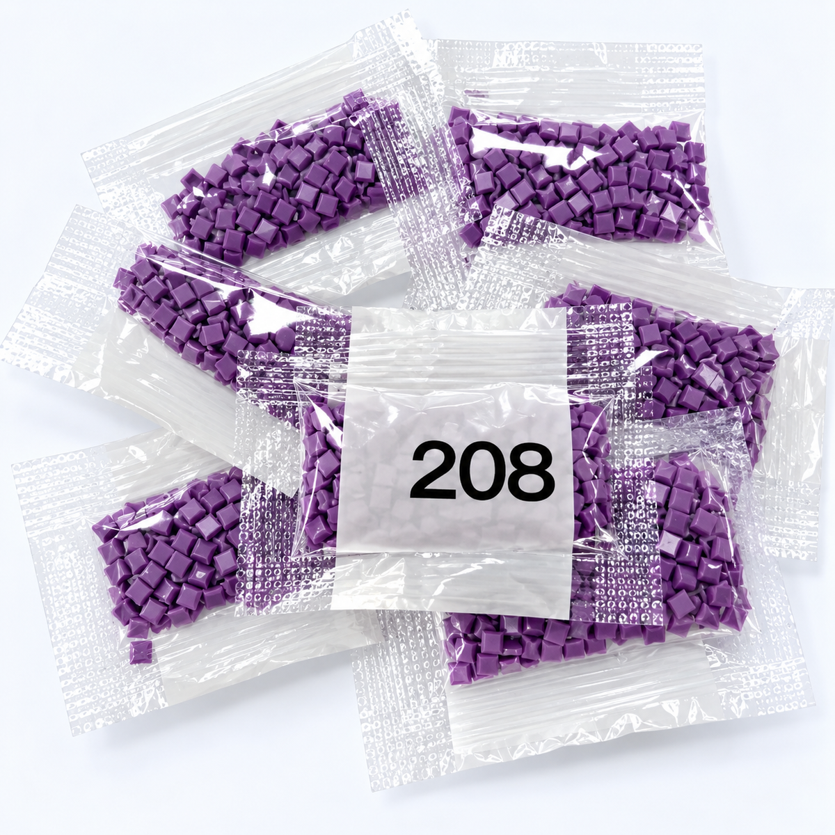 DMC 208 Purple Square Diamond Painting Drills – 9 Bags
