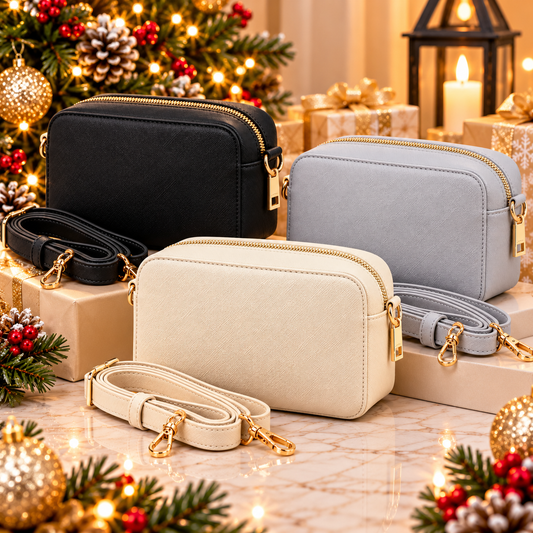 Boutique Crossbody Camera Bag – Gold Zip | 3 Colours