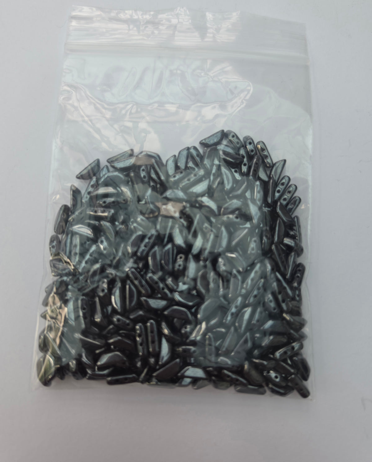 Czech Glass Multi-Hole Kite Beads – Metallic Gunmetal – Large Bag