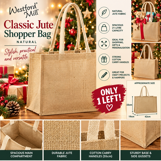Classic Natural Jute Shopper Bag – 21 Litre | Westford Mill
