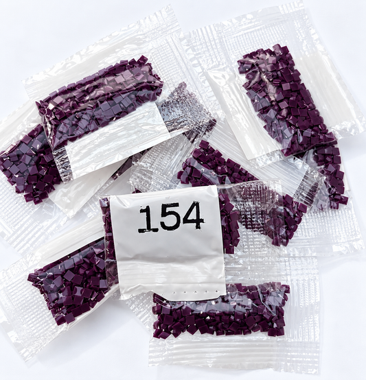 DMC 154 Dark Plum Square Diamond Painting Drills – 19 Bags