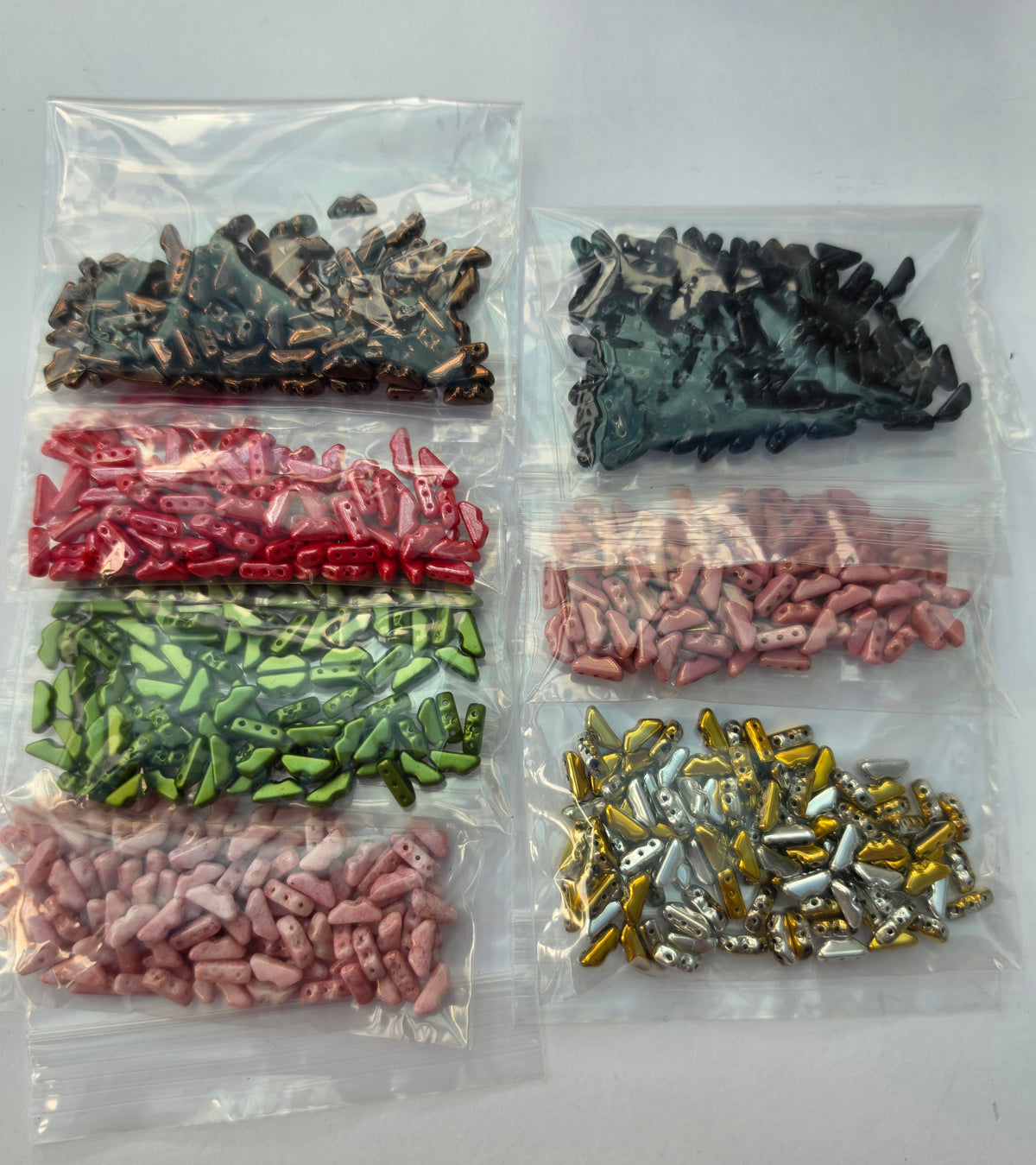 Czech Glass Multi-Hole Kite Beads – Mixed Colours – 6 Bags