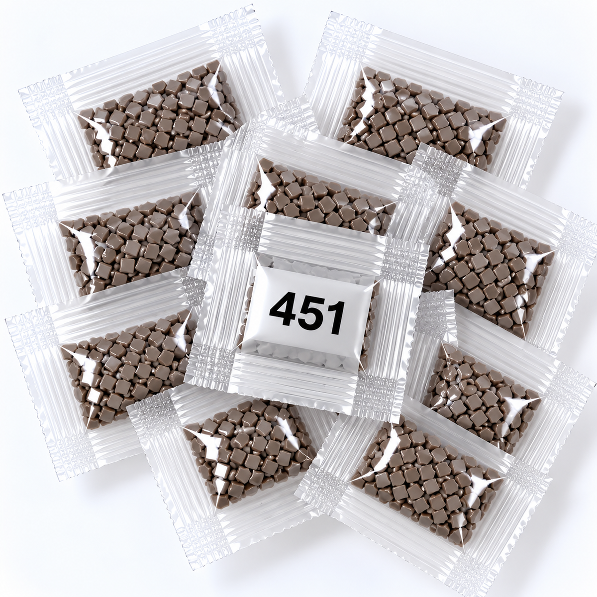 DMC 451 Taupe Grey Square Diamond Painting Drills – 11 Bags
