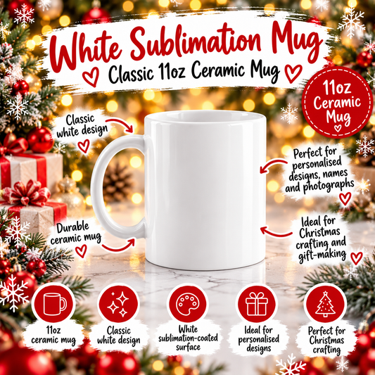 11oz White Ceramic Sublimation Mug Blank