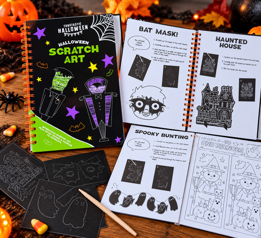 Halloween Scratch Art Activity Book – Crafts, Games & Activities
