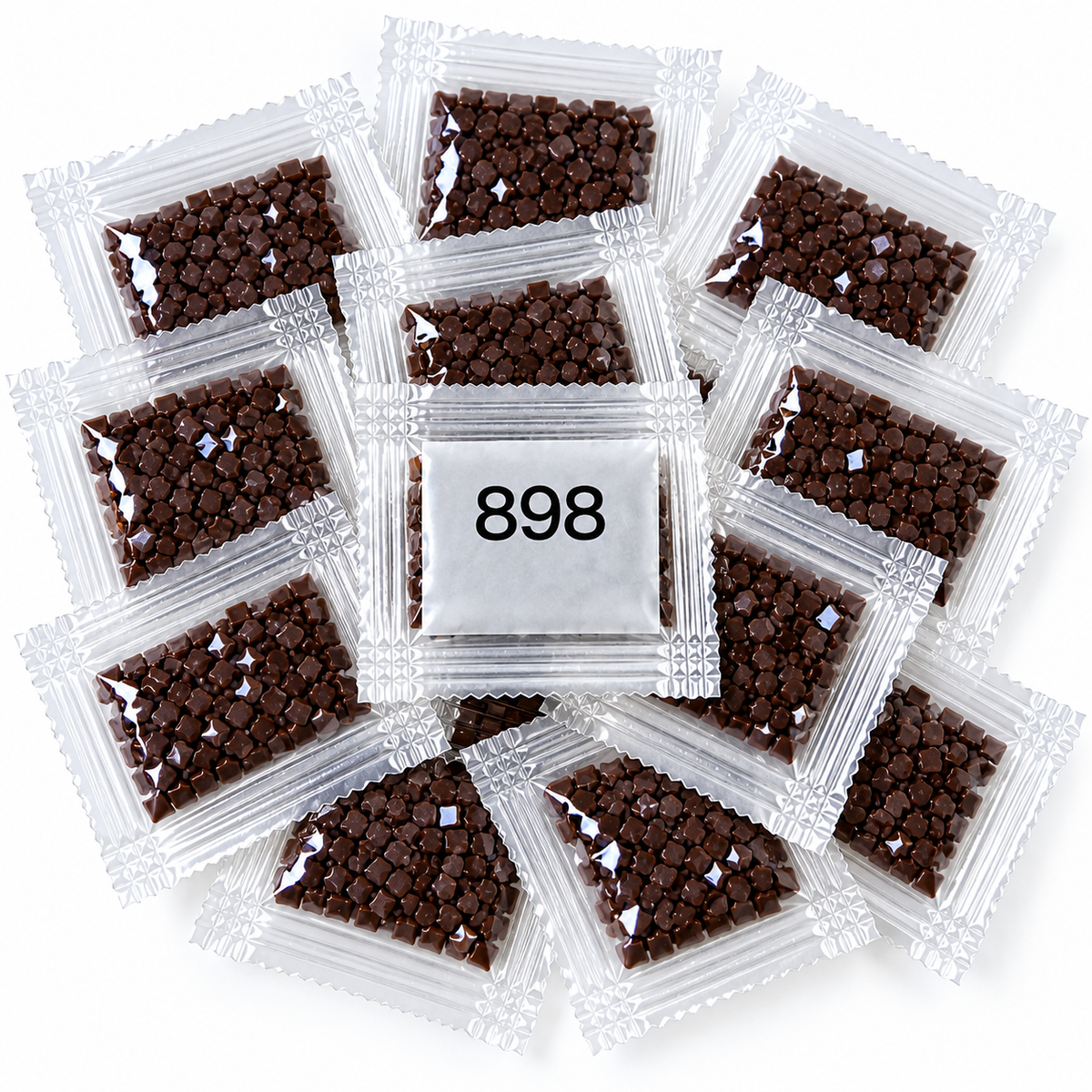 DMC 898 – Coffee Brown Very Dark – Square Diamond Painting Drills – 12 Bags