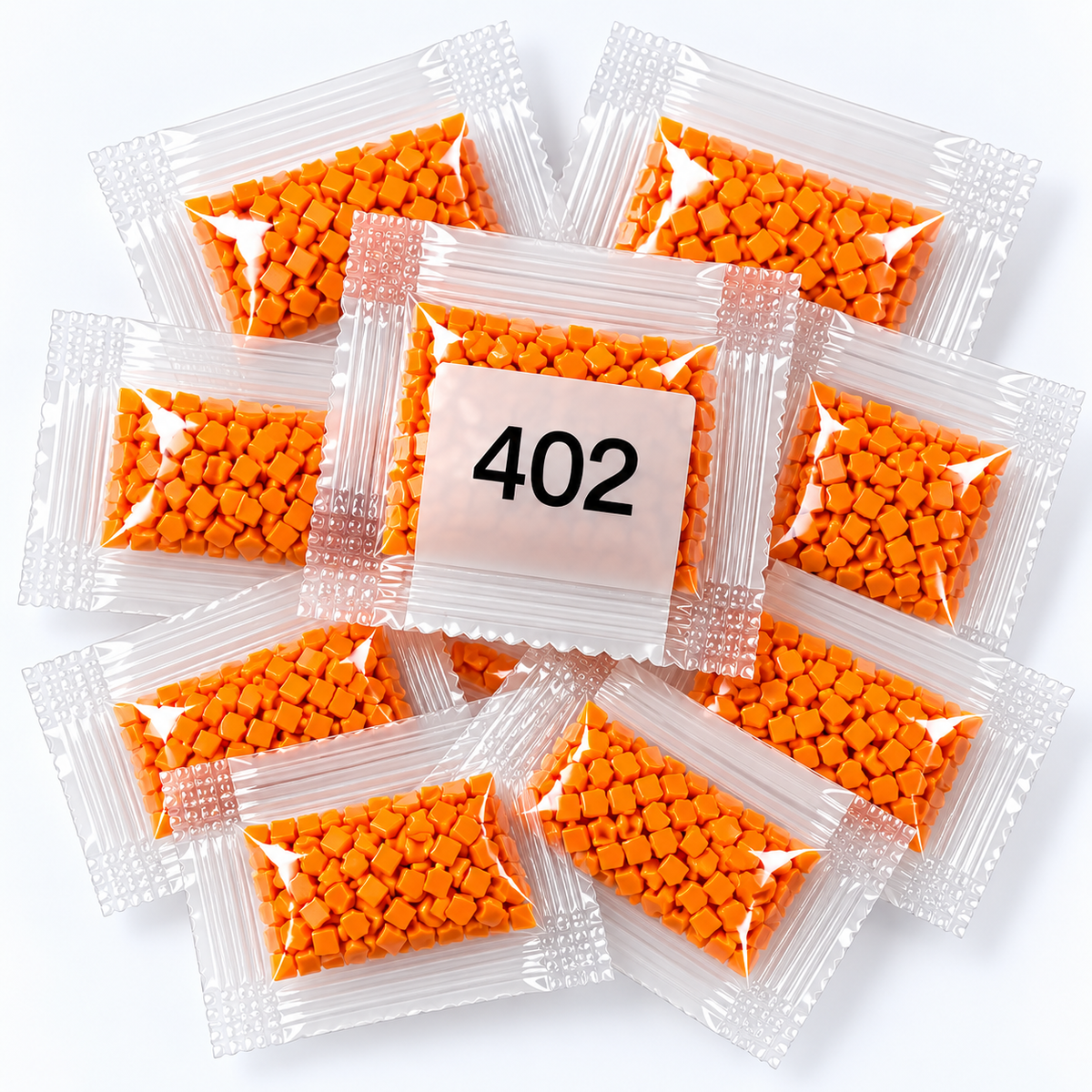 DMC 402 Orange Square Diamond Painting Drills – 11 Bags