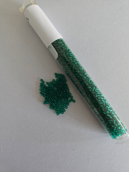 Transparent Dark Green seed beads