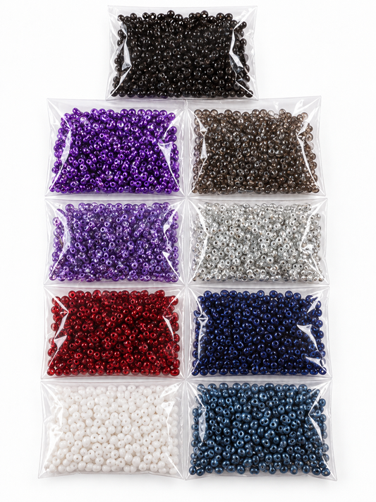 Czech Glass Peanut / Farfalle Beads – Large Mixed Colour Lot – 9 Bags